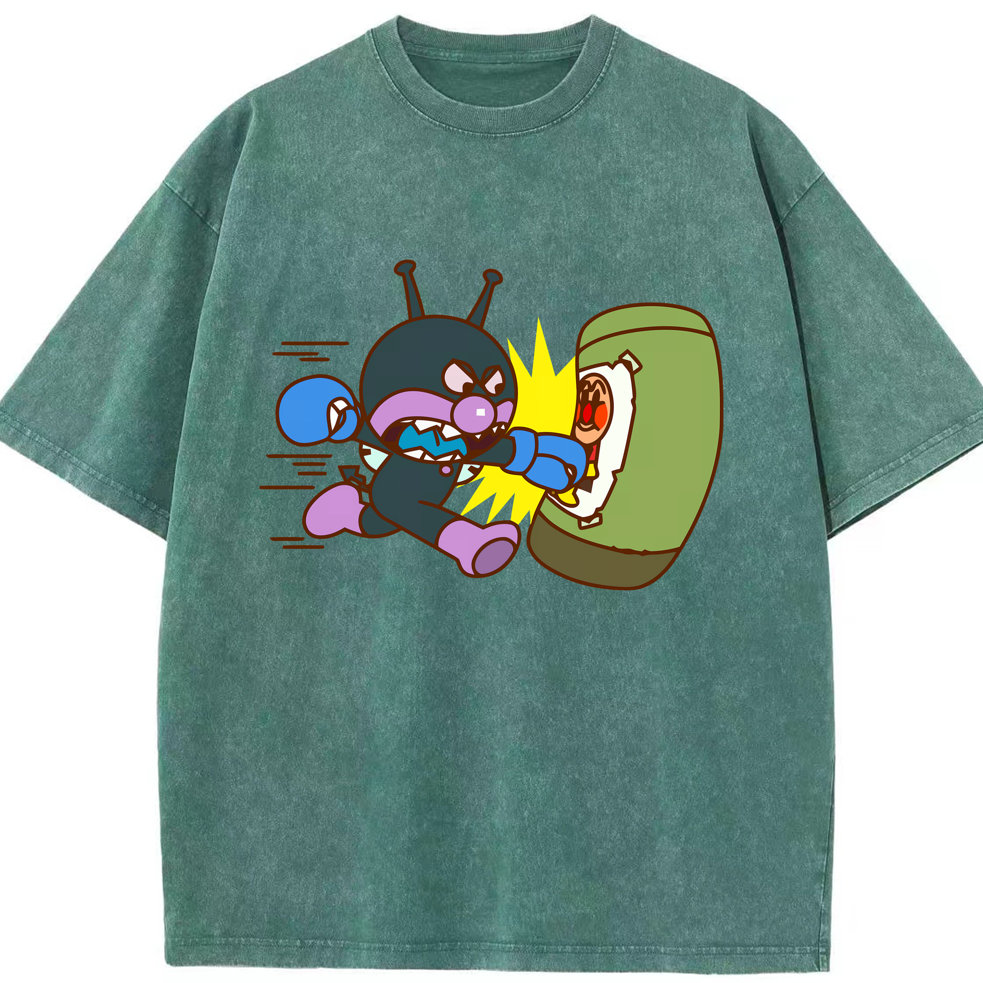（画像用） アンパンマン Anpanman 綿100% ヴィンテージ風 半袖Tシャツ（フロントプリント）